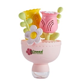 Bubble Maker Machine | Flower Bouquet Automatic Bubble Machine | Portable Play Set with Solution, Outdoor Toys Backyard Games for Yard Family Fun Birthday Camping