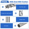 HSEAMALL HSS End Mill Cutter Set, 10-Piece, 2-12mm, 4 Flutes,