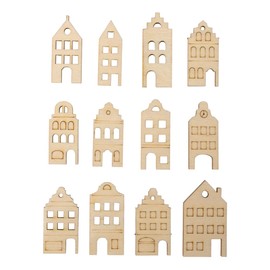 Rayher Nordic Wooden Scattering Parts FSC Mix Credit, Natural, 3.5 - 4.2 cm, Assorted Pack of 12, 46810505