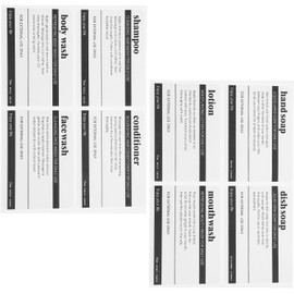 Etiquetas Adhesivas Impermeables para Botellas y Productos de Cuidado Piel, Material Pvc, Fáciles de Identificar y Organizar en Baño