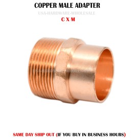 PAKA HAND TOOLS 1-1/4" C x 1-1/4" Male NPT Threaded Copper Adapters Lead Free Copper fittings