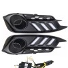 DRL LED Daytime Running light Fog Lamps W/Turn Signal For