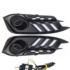 DRL LED Daytime Running light Fog Lamps W/Turn Signal For 2016-2021 Honda Civic