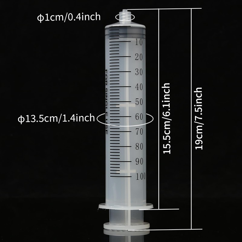 100ml Syringe + 80cm handy plastic tubing by Aketek