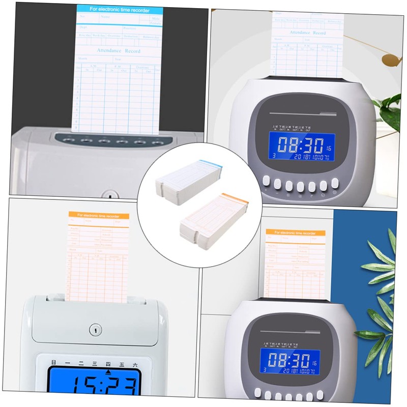 Ciieeo 200sheets Attendance Paper Cards Clock Cards for Payroll Recording