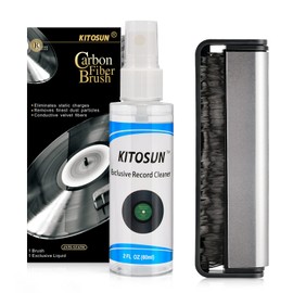 Record Cleaning Kit Kitosun Record Cleaner Fluid 30ml and Anti-Static Carbon Fiber Record Brush Set Perfect Solution to Keep Great Sounding for LP Vinyl Records