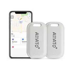 Item Tracker Mini Key Finder Works with the Apple Find My App (only for iOS) Small Item Finder Locator for Finding Your Keys, Luggage and More, 80m Finding Range White 2 Pack