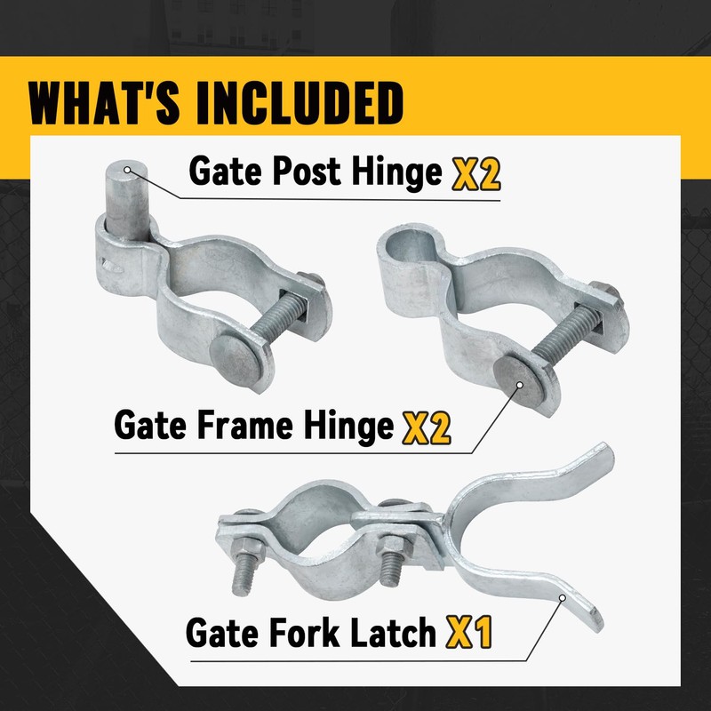 VIVIDA 1-3/8" Chain Link Gate Hinge Kit, Include Male &