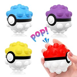MODEQQ 4 Stück Pop Fidget It Ball Stressball, Fidget Ball Popit Ball Antistressball Spielzeug, Poppet Bälle Fidget, Bubble Silikon Quetschball für Kinder Erwachsene
