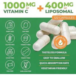 Vitamina C Liposomal 700mg 120 Cápsulas Sin Sabor Forest Leaf                                                                                         