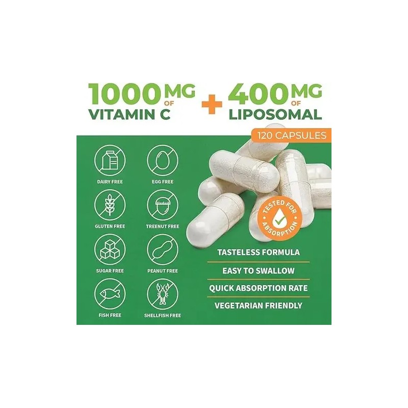 Vitamina C Liposomal 700mg 120 Cápsulas Sin Sabor Forest Leaf