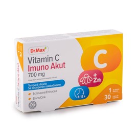 Dr.Max Vitamin C Imuno Akut, Food Supplement Vitamin C, Zinc and Echinacea 30 Capsules for Mental Fatigue