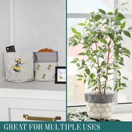 Decorae Bee Planter Storage Bags (3-Pack); Mini Planter Covers/Small Decorative Storage Bins