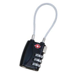 Performance Tool W3315 TSA Approved All Metal International Travel Luggage Lock, Padlock Combination for Suitcase, Baggage Gym Lockers and more Black