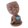 Resin Face Plant Pot Creative Cute Small Drinking Coffee Succulent