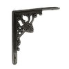 Pair of Small Shelf Brackets Floret Cast Antique Iron 130mm
