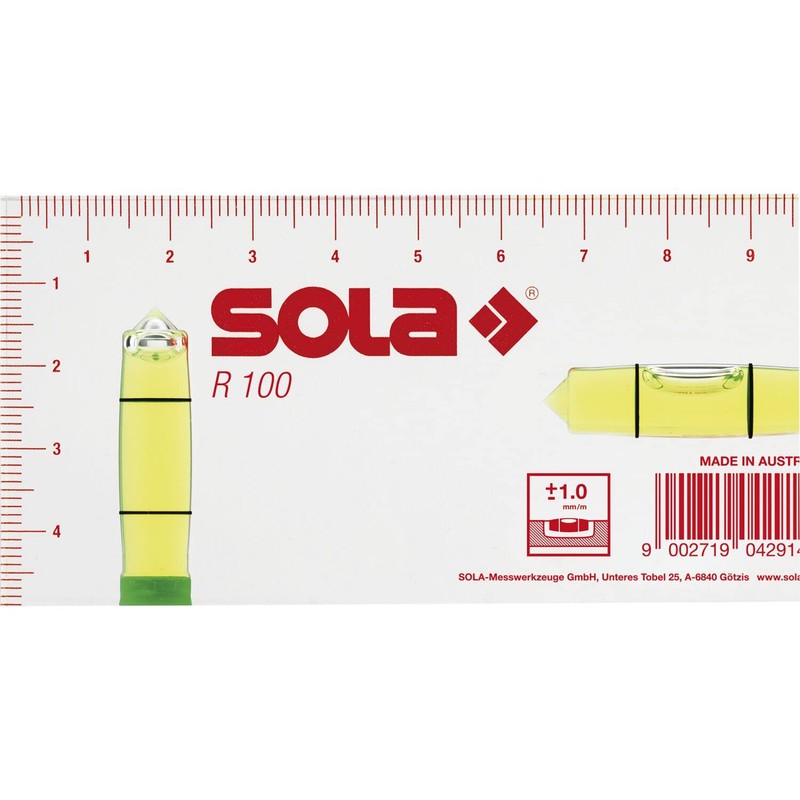 SOLA Small Spirit Level R100 Dimensions 100 x 50 x