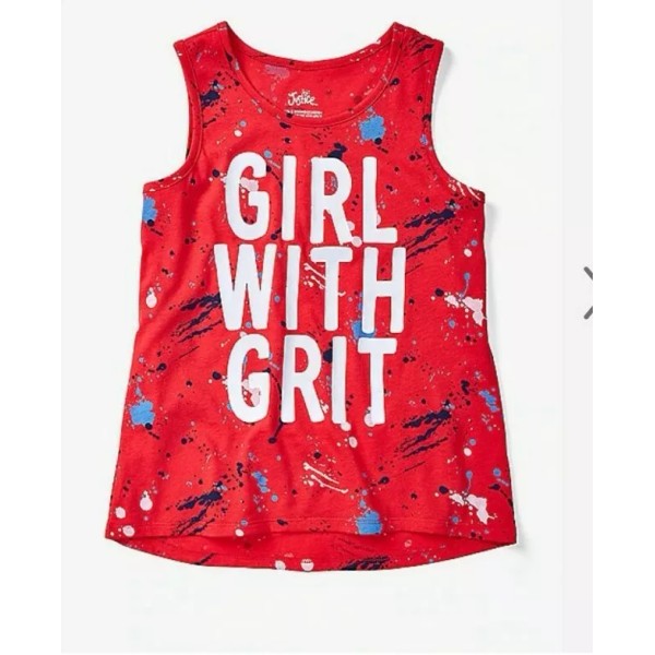 JUSTICE Graphic Ringer Tank, Size 12, New.