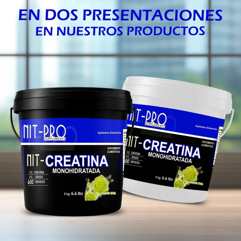 Creatina Monohidratada Alta Pureza Polvo Nit-pro 3kg 600ser