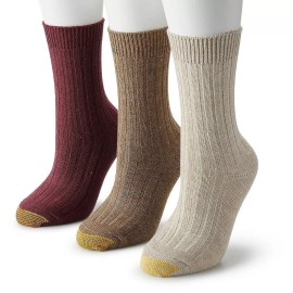 GOLDTOE® Women's Marled Ribbed Crew Socks , Size 6-9 3 pair