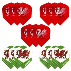 Harrows Darts Flights (15 Flights Total) I 100 Micron Dart Flights I Premium Extra Strong Made in UK I Professional (Wales)