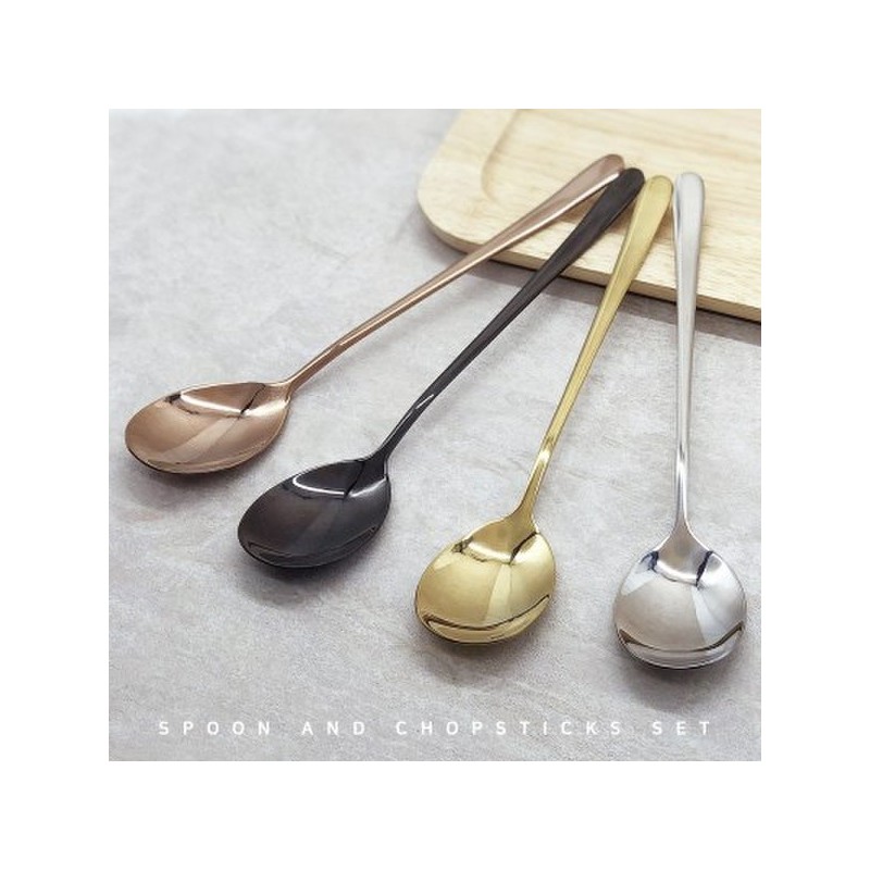 (10x10) Color Titanium Korean Cutlery Gift Set 10-Piece Box Rose