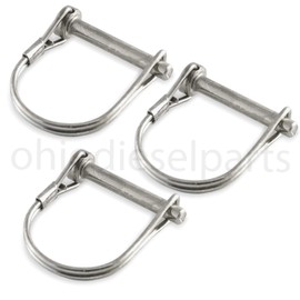Stainless Steel PTO Round Shaft Locking Trailer Hitch Pin 1/4" x 1-1/2" (Pack of 3)