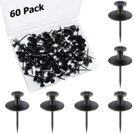 60 PCS Metal Thumb Tacks for Wall Hangers, Double Headed Push Pin Hooks Small Nails for Picture Hanging Hardware, Renter Friendly Decor for Home Office Hang Pictures without Damaging walls, Cork Board | Hoaisun