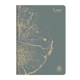 Clairefontaine 684664C - FOREVER premium pricked notebook 21x29.7cm 90g recycled 96p lined lead gray