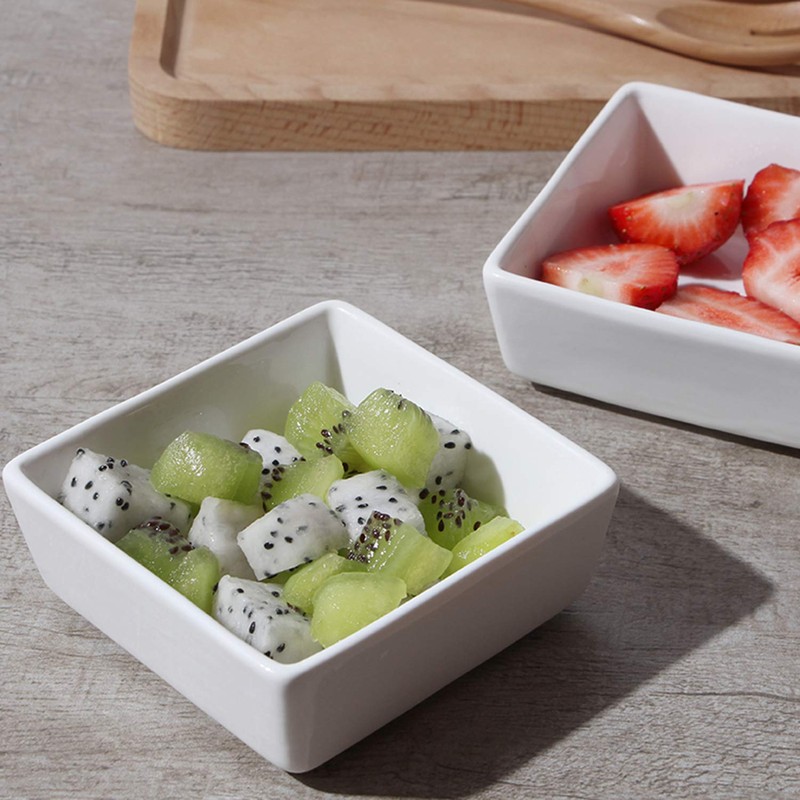 Foraineam 10-Piece Porcelain Ramekins, 4 Ounce Ramekin Bowl Set Square