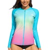 ATTRACO Womens Rash Vest Zipper Long Sleeve UPF 50 Rash