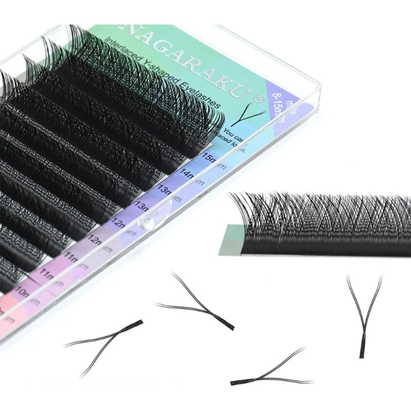 Paquete De Extensiones De Pestañas Nagaraku Con Diseño En Y
