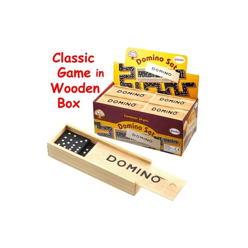 Childrens Dominoes Set in a Wooden Box