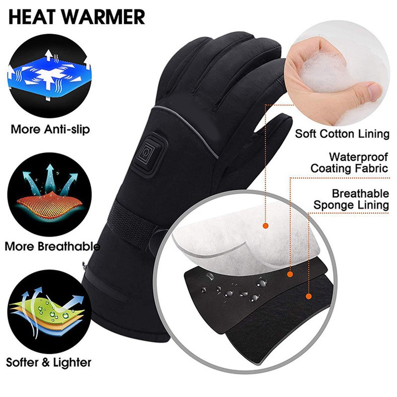Heated Gloves 3 Heating Level Electric Gloves for Men Women