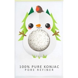 The Konjac Sponge Co 100% Pure Mini Pore Refiner Snowman for All Skin Types, Cleanses and Exfoliates Skin