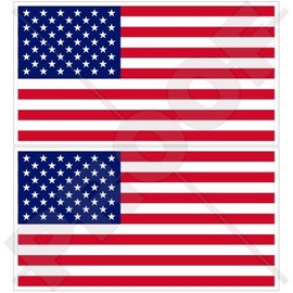 USA United States of America Flag American 4,7" (120mm) Vinyl Bumper-Helmet Stickers, Decals x2