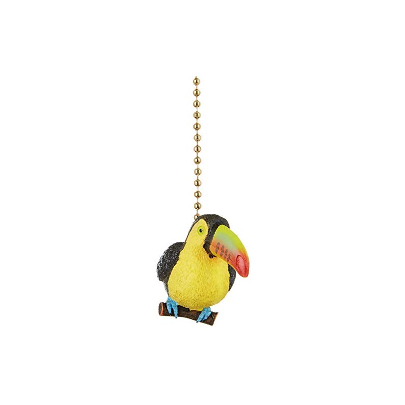 Clementine Designs Tropical Toucan Bird Decorative Ceiling Fan Pull, Whimsical