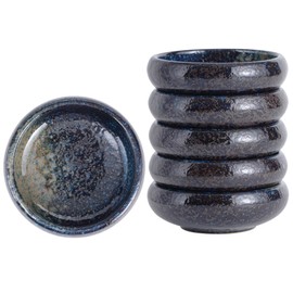 Uaral Soy Sauce Dishes Sushi Dipping Bowl Pinch Bowl Stoneware Small Serving Dish Set 3.35 Inch(4.5 oz,Nebula Blue)