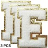 Iron on Letter Patch 3Pcs Varsity Glitter Chenille Letter Patches
