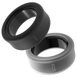 Chofit Soft Silicone Protector for UltraHuman Ring AIR Cover,Compatible with Ring Air Protector, Flexible Elastic Case for Women&Men (Black&Clear, S,6/7/8/9/10)
