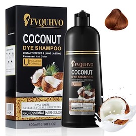Fvquhvo Brown Hair Dye Shampoo, Instant Hair Color Shampoo, Colors in Minutes, Long Lasting Brown Hair Dye, Champu Para Pintar el Cabello, Easy to Use 16.90 Fl Oz