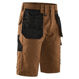 FORJA Work Shorts Men with Holster and Utility Pockets Lightweight Workwear Shorts for Construction Site Work Electricians Builders Gardening Waist 30 Khaki