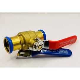 hep® 22mm Lever Valve Full BORE Action Ball Valve Pressfit Isolation Valve with RED & Blue Handle WRAS Approved M Profile