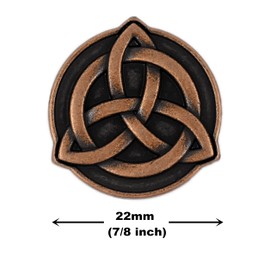 Bezelry 10 Pieces Celtic Trinity Knot Metal Shank Buttons. 22mm (7/8 inch) (Antique Copper)