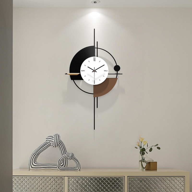 HEBOIX Modern Wall Clock for Living Room,Large Decorative Wall Clock,Digital