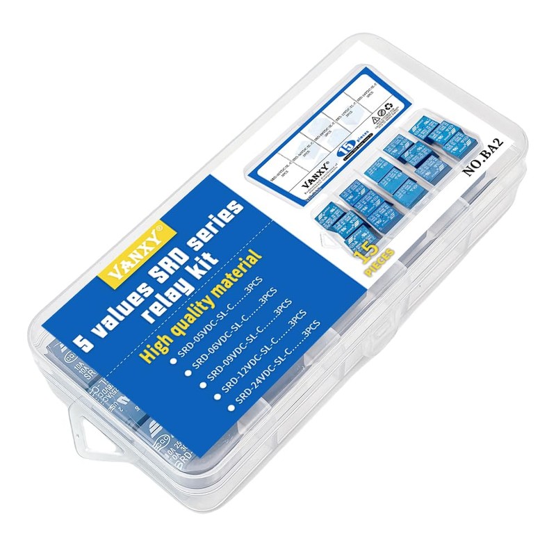 5Values*3Pcs=15Pcs Power Relay Kits 5 Pins DC SRD-05VDC-SL-C SRD-06VDC-SL-C SRD-09VDC-SL-C