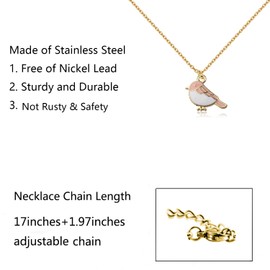 FUSTMW Bird Necklaces for Women Bird Pendant Necklace Bird Lover Gifts Tiny Bird Necklace Cute Bird Jewelry Gifts, No Gemstone