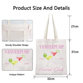 POFULL Vanderpump Social Club Tote Bag Vanderpump Fans Gift TV Show Lovers Shoulder Bag (Vanderpump Social CA)