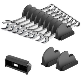 Yaseingoo 48PCS Magnetic Modular Wrench Organizer with Black, Wrench Holders Organizers with Metric & SAE Label,Wrench Tool Organizers for Tool Drawer Storage