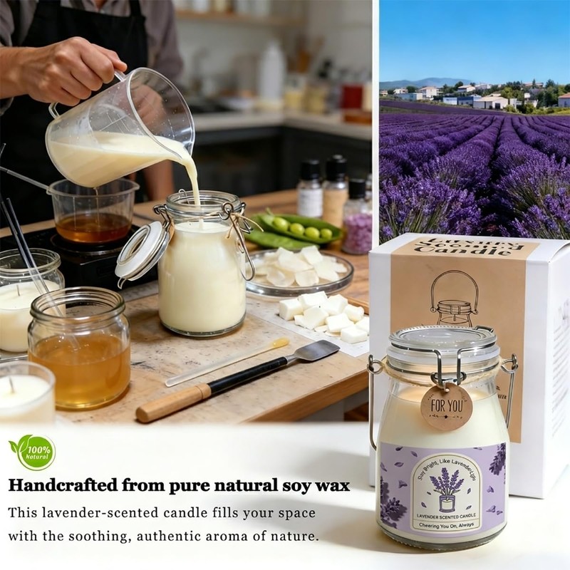Lavender Scent Candle | 13 Oz Natural Soy Wax, Pure